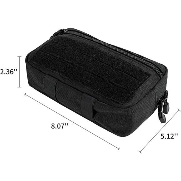 Molle Admin Pouch, EDC Utility Tool Pouch with 1*Tactical Gear Clip and 1*Patch - Picture 7 of 7